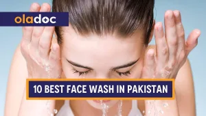 A woman using a face wash