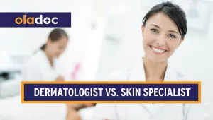 A female dermatologist smiling