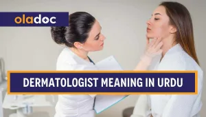 A dermatologist examining a patient's skin