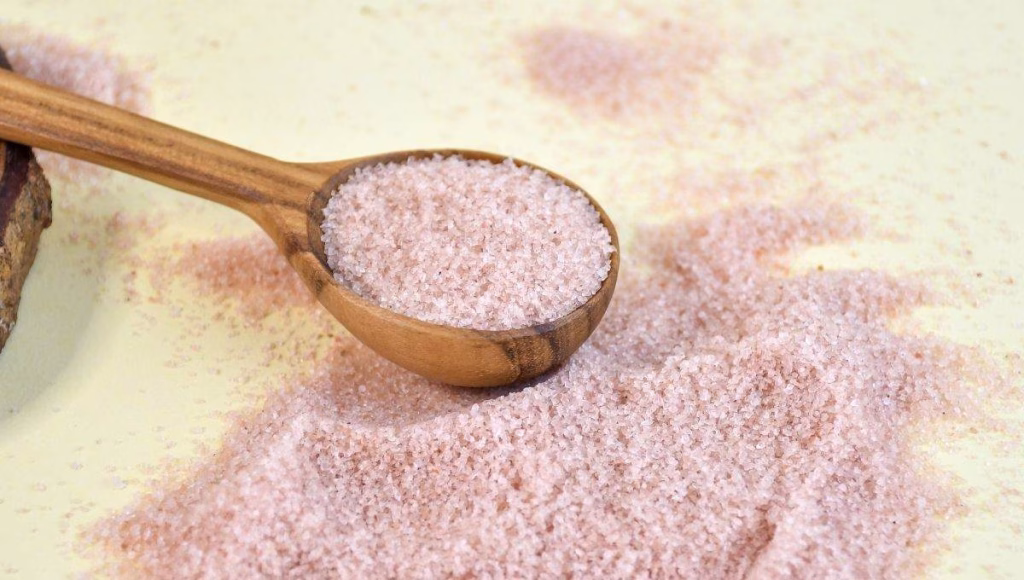 A spoonful of pink salt